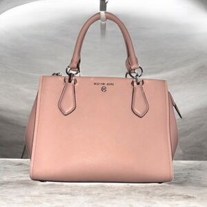 Michael Kors Marilyn Medium Saffiano Leather Satchel Blush Pink